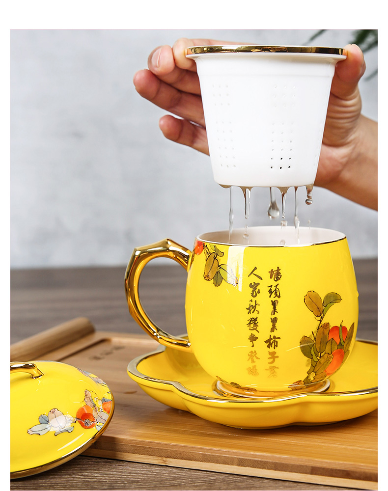 Gaochun ceramics ipads China tea set suit high - end gift teapot filter manually paint Chinese wind