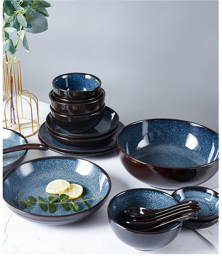 New star shine hand - made yuquan 】 【 Chinese tableware suit dishes ceramic dishes home four people 22 combinations