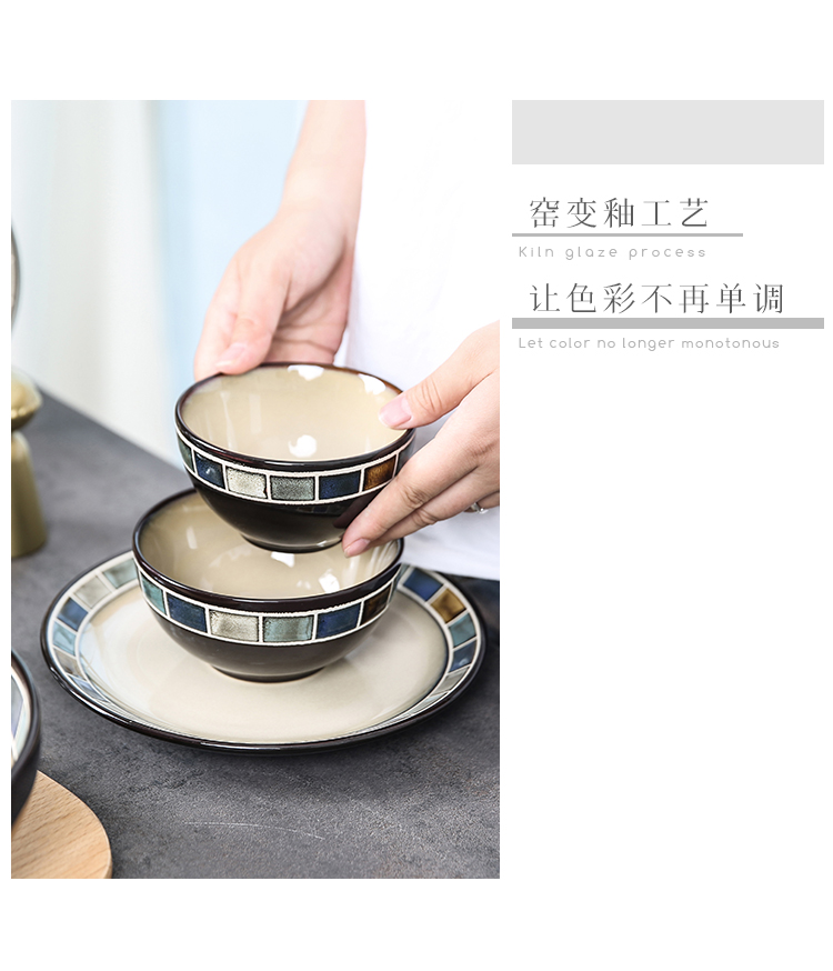 American dishes suit yuquan square ceramic tableware dishes 20 in the first four people in the Nordic gifts ins of the wind