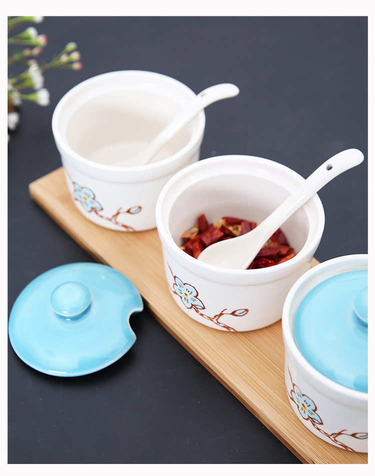 Kitchen ceramic may find yuquan 】 【 flavor pot suits for seasoning box of creative household necessities European style