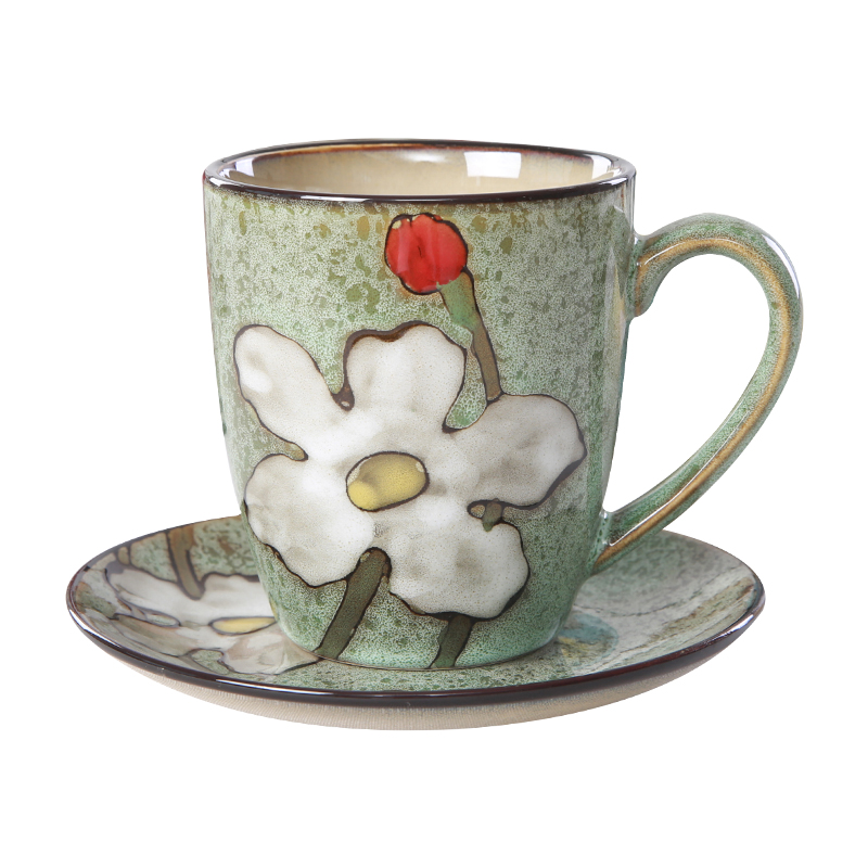 Korean ceramic coffee cup suit creative yuquan 】 【 contracted water cup European mark cup home