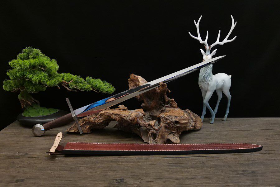 Bai Zetang S7 steel European sword single-handed knight Western Crusaders Lord of the Rings film and television props long holy sword is not edged