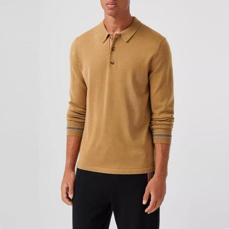 Burberry Men's Classic Striped Collar 100% Wool Long-Sleeved Polo Knitwear 8033092/8092641, Etc Burberry Men's Classic Striped Collar 100% Wool Long-Sleeved Polo Knitwear 8033092/8092641, Etc