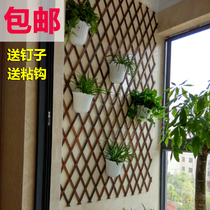 Outdoor fence Embalming Wood Fence Wall Wall-mounted Moon Season Flower Racks Climbing and Telescopic Fence Courtyard Grid Decorations