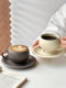 Retro Matte Ceramic Coffee Cup and Saucer Afternoon Tea Set Cappuccino Latte Cup Special for Latte Art High-End and Exquisite