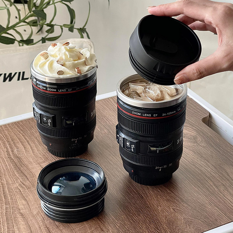 Lens-Shaped Water Cup, Camera, Dslr Photography, Thermos Cup, Men's Design, Niche, Creative, Unique, Quirky, Camera Coffee Cup