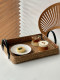 Japanese-Style Rattan Tray Tea Tray Dining Tray Water Cup Tea Cup Storage Tray Snack Fruit Tray Bread Basket Household Tray