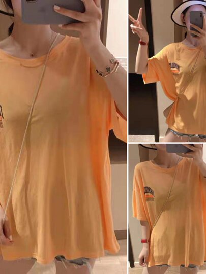 Sun-Protective Tencel Thin Short-Sleeved T-Shirt for Women, Mid-Length Half-Sleeve Top, Loose White European Style, 2025 Summer New Model