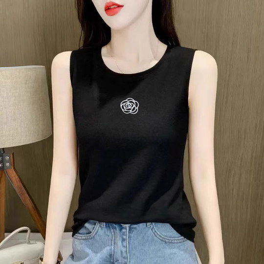 European Station 2026 Summer New Slim-Fit Pure Cotton Printed Camisole for Women, Large Size Trendy Top