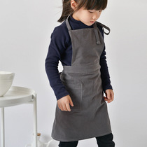 Foreign trade Japanese Princess apron parent-child children childrens art painting cotton hemp kitchen Korean overalls