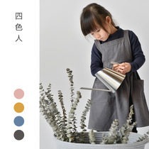 High-end Nordic Korean children childrens painting apron cotton Japanese and Korean simple fashion girl home baking kitchen