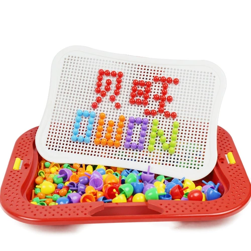 Большая головоломка с грибочками-гвоздиками для детского сада, интеллектуальная игрушка, интеллектуальное развитие, 3 лет