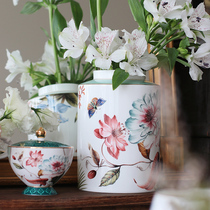 Anna 16 points European ceramic vase pastoral dried flower arrangement modern retro dining room living room home decoration