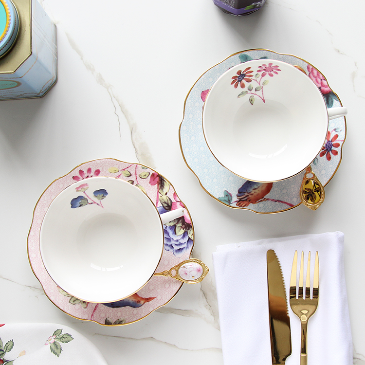 Anna 16 o'clock English afternoon tea set Coffee Cup bone porcelain ceramic European small luxury small exquisite ins Wind