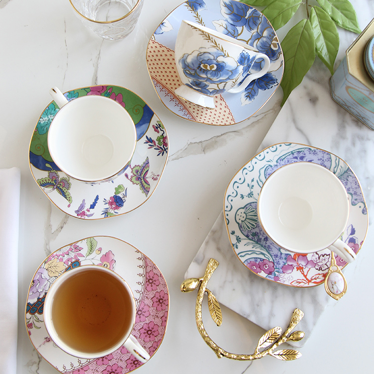Anna 16 o'clock European ceramics English afternoon tea set Bone China coffee cup and saucer set Black tea cup Pastoral retro