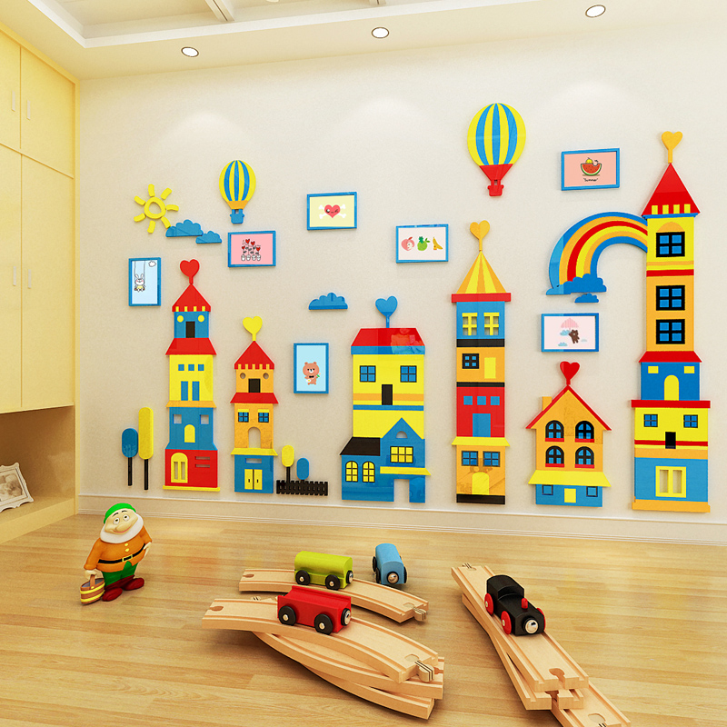 Children's room decoration 3D acrylic three-dimensional wall sticker cartoon living room bedroom sticker Kindergarten wall environment decoration