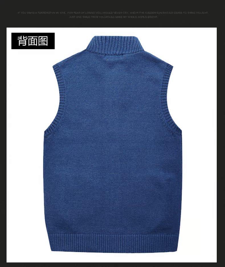 Áo len dệt kim nam cardigan đứng cổ áo phiên bản Hàn Quốc của áo len không tay áo len ấm áp mùa thu và mùa đông dày vest áo len kiểu hàn quốc