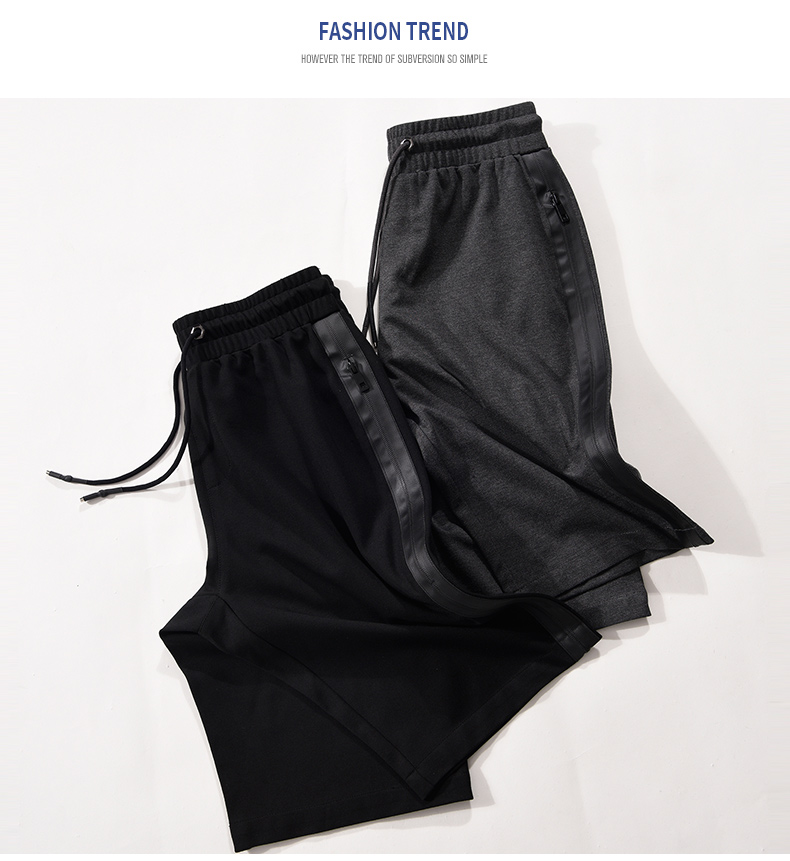 Quần short nam năm quần thường mặc quần mùa hè lỏng lẻo quần thể thao mỏng phần rộng kích thước lớn kéo dài quần đan quần giữ nhiệt nam