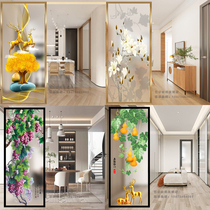 Chinese style artistic tempered glass living room entry screen bathroom partition frosted translucent opaque shoe cabinet entrance