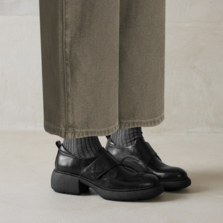 Original High-End Version, Extremely Comfortable soft sole Ultra-Soft Sheepskin Retro Chunky Heel Loafers for Women, Thick-Soled Round-Toe Shoes