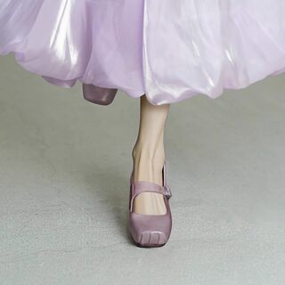 Original Ultra-Soft Washed Horse Leather Retro Mary Jane Shoes for Women, Spring Mid-Heel Chunky Heel Soft Sole Pig Nose Ballet Flats