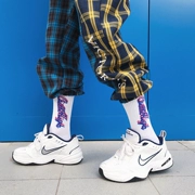 Tide thương hiệu đường phố ulzzang Cổng gió thư màu tím hip hop ống cotton vớ nam và nữ hoang dã vớ dài
