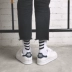 Hàn Quốc ulzzang cổng gió thương hiệu thời trang đường phố Nhật Bản Harajuku màu đen và trắng ống thể thao vớ vớ nam và nữ vớ tất bàn nữ Bít tất nữ
