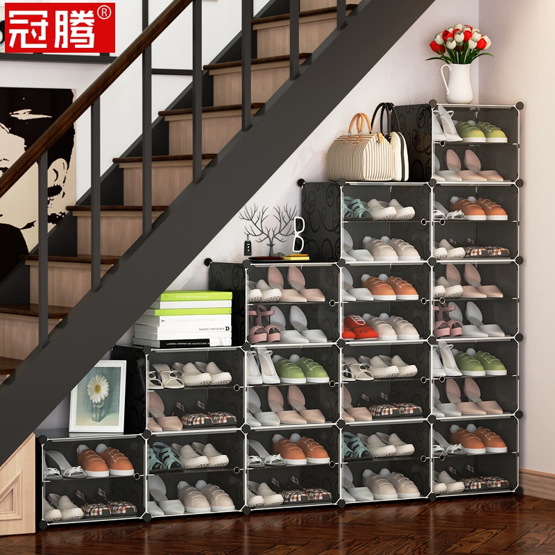 Shoe rack under the stairs simple multi-layer economical ladder type home large-capacity multi-functional combination shoe cabinet rack