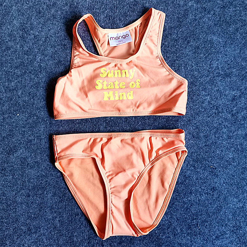 Child swimsuit girl Two style foreign trade nylon baby small CUHK student vest-style triangular swimming trouser swimsuit