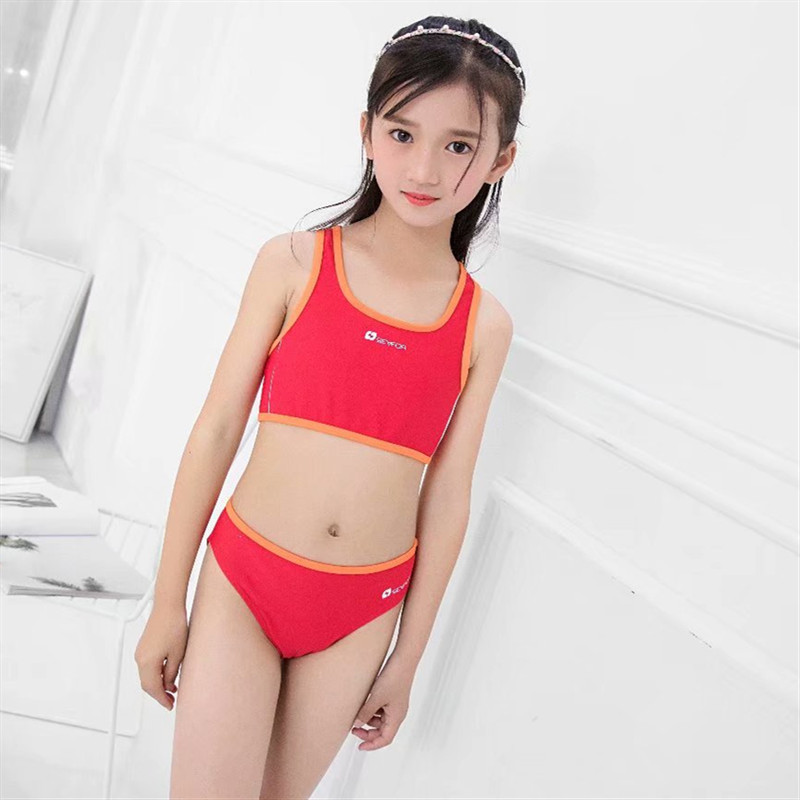 Foreign Trade Children's swimsuit girl split girl girl small and middle child training swimsuit student vest sport swimsuit