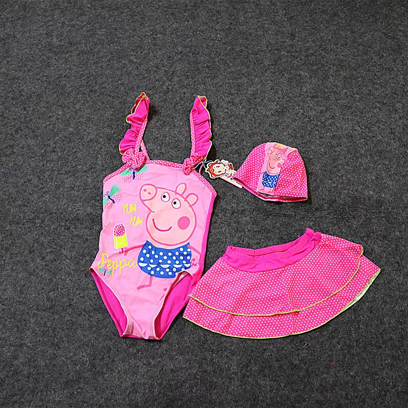 Girl Swimsuit Children's Swimsuit Cute Princess Child Bathing Suit Baby Cartoon Piggy Small Pig Peech Three Sets Bathing Suit