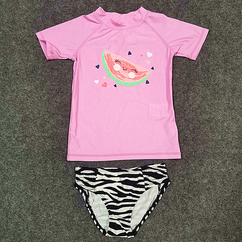 Foreign Trade Girl Two Style Swimsuit Children 1-7 Baby Swimsuit Girl Sweet And Cute Lotus Leaf Side Spa Swimsuit