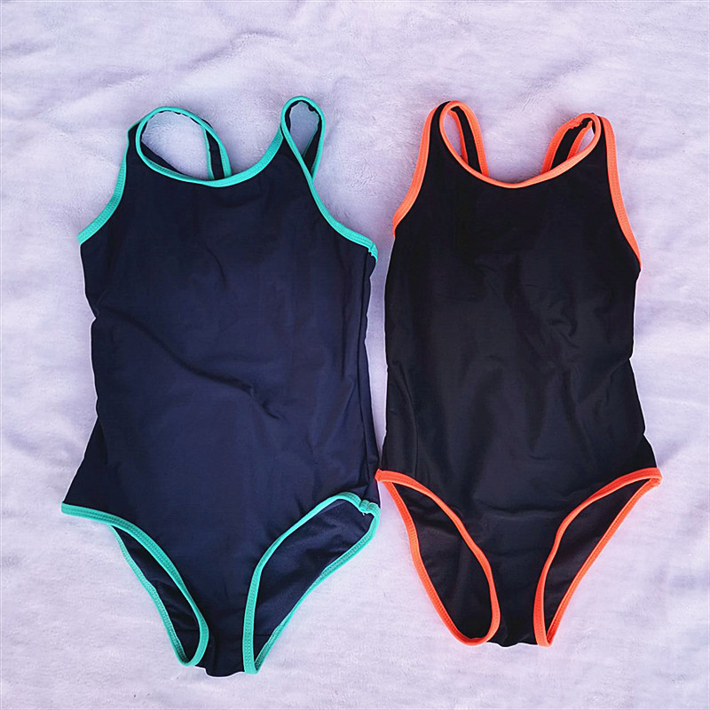 Foreign trade children's swimsuit specialized training girls in swimsuit 3 - 16 years old pure competition swimsuit