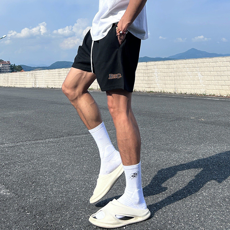 Bkcxzice Waffle Sports Shorts Men's Basketball American Style Quick-Drying Fitness Quarter Pants Summer Running Training Pants