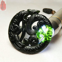 Antique Phoenix pendant natural dark green jade double-sided hollow jade pendant for men and women Hanfu Jade waist pendant jade pendant