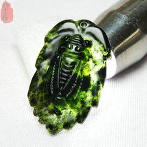 Zhi pendant natural dark green jade night famous jade pendant men and women jade necklace pendant Hanfu jade pendant