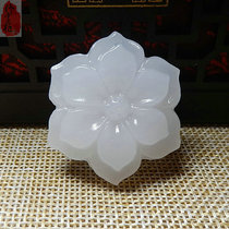 Flower pendant female natural white jade rich flower blossom jade Afghan jade pendant Hanfu press flap waist accessories jade dress