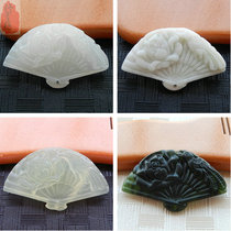 Natural Jade Afghan Jade Jade Phoenix peony fan jade pendant jade pendant jade pendant necklace jade pendant