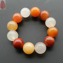 Natural Xinjiang Golden Silk Jade Jade Bracelet Men And Women Lovers Round Everest Jade Hands Strings of Ice Colorful Jade Jade Chain Children