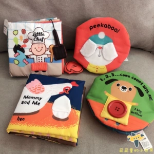Трехмерная книга из ткани, игрушка, раннее развитие, 0-1-2 лет, можно грызть, можно отрывать