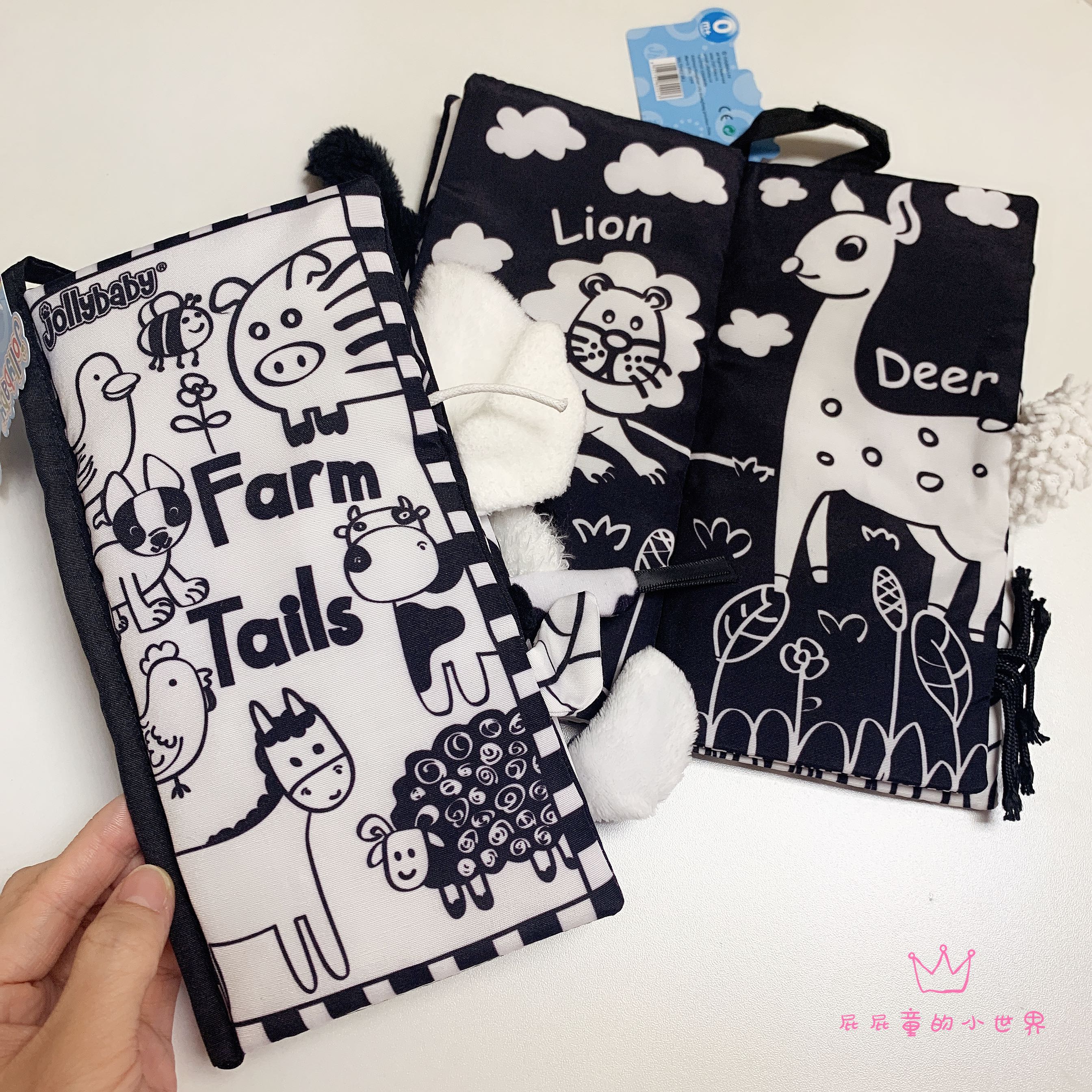 Newborn Vision Practice Black & White Cloth Loud paper tail Book haptic touch Tear No Crass Baby Toys 3 months