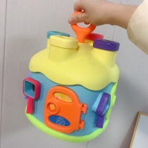 Baby Color Shape Cognition Paired Accumulation Wooden House Male Girl Six Faces Box Treasure Chest of Puzzle Unlock Early Education Toy