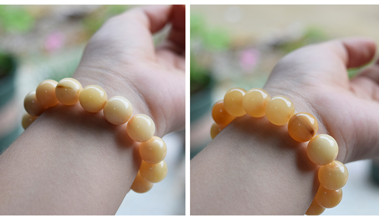 Vàng tự nhiên lụa sừng bò vòng đeo tay Vòng tay hạt 12 mm Qingliang Liangxue gió quốc gia Tây Tạng - Vòng đeo tay Cuff đá thạch anh tóc vàng