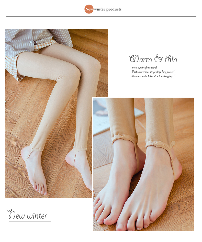 Quần legging nữ mặc quần mùa thu đông mỏng quần ấm dày cộng với quần nhung bước chân chống rỗ tất quần nữ sinh