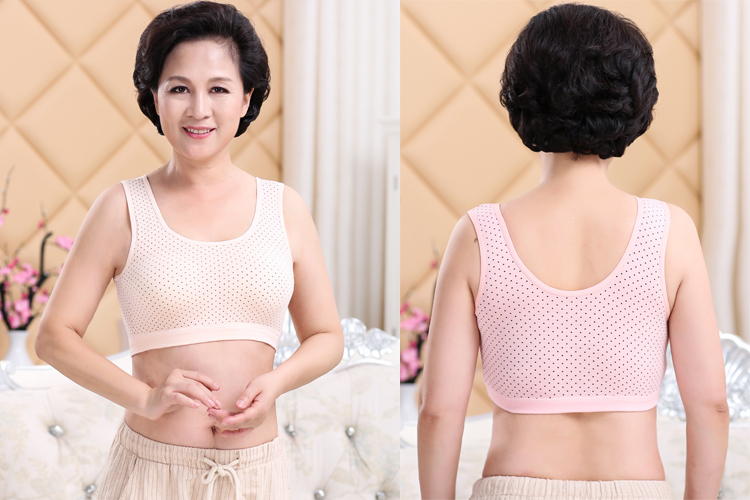 Mẹ áo ngực nữ trung niên vest đồ lót cotton kích thước lớn thể thao không có vòng thép áo ngực phần mỏng bông áo ngực