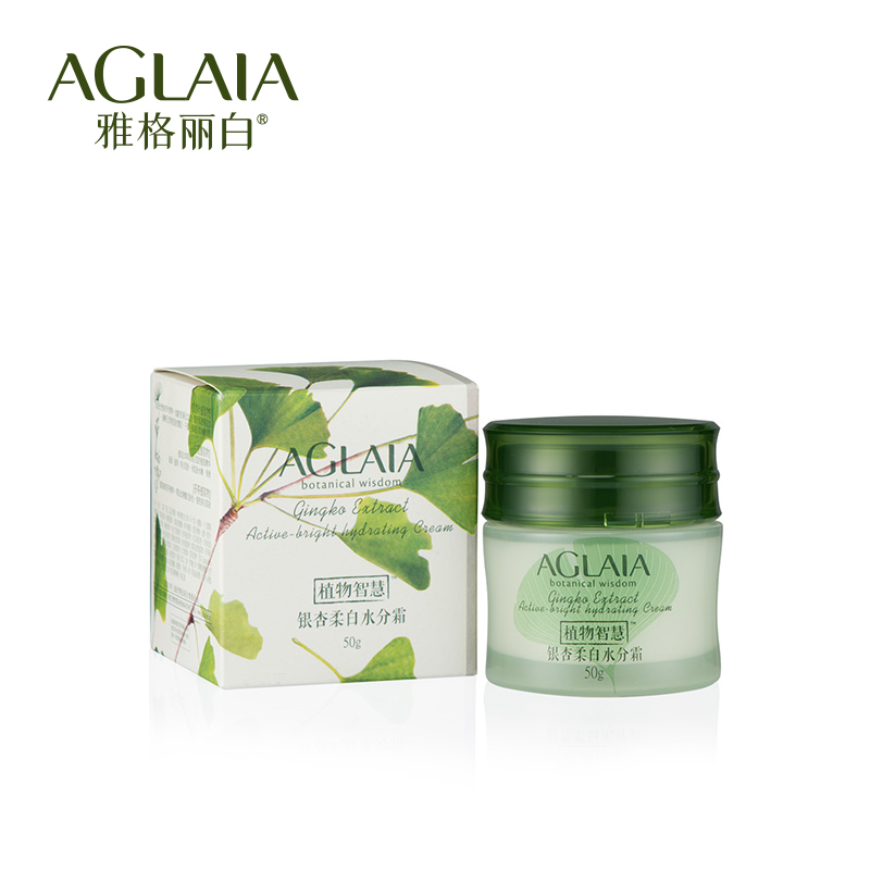 雅格丽白面霜 银杏柔白水分霜50g 面油美白补水保湿化妆品正品