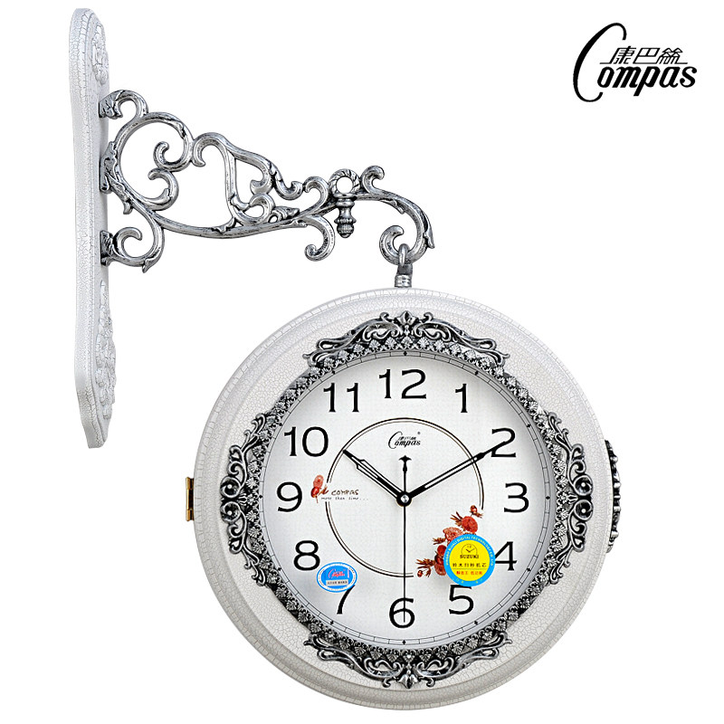 Kangba Silk doublesided wall clock living room Nordic twosided light