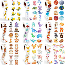 500 Stickers 1 Roll Pack Dinosaur Sea Animal Alien Toy Stickers Decorative Gift Box Self-Adhesive Sticker Labels