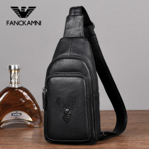 Kangaroo Men Casual Chest Front Bag Genuine Leather Single Shoulder Diagonal Satchel Fashion Waterproof Large Capacity Backpack New Satchel Bag