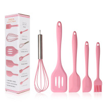 Silicone kitchenware set Scraper 5-piece set baking tools full set of shovels Silicone shovel Oil brush whisk Cooking spoon shovel